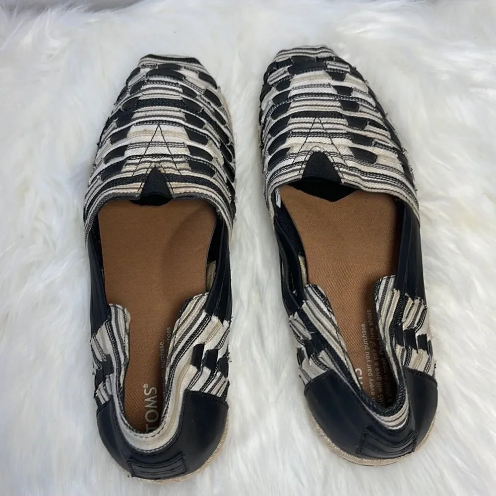Toms Alpargata Woven Leather/Fabric Espadrille Huraches‎ Sz 11